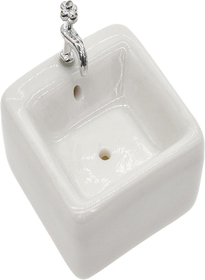 Wentoenapp Dollhouse Wash Basin Wide Application Exquisite 1:12 Scale Doll House Furniture Sink for Entertainment Square, Furniture, Decorations - Image 1